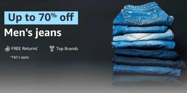 Amazon discounts on men's jeans