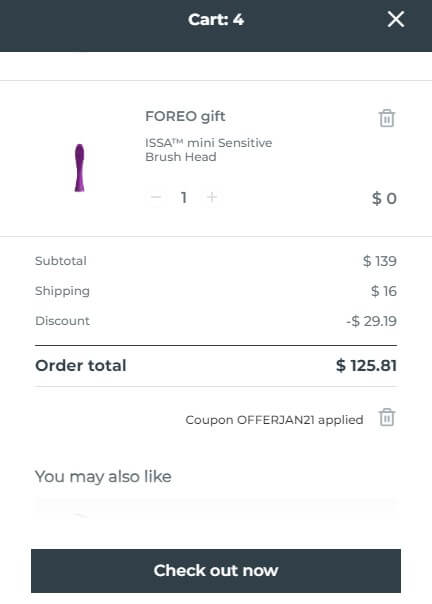 Activation of Foreo discount code